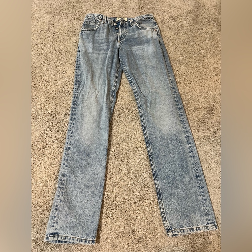Low waisted free people baggy jeans